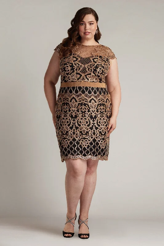 Tadashi Shoji BJK18795MQ Short Sequin Fitted Plus Size Cocktail Dress